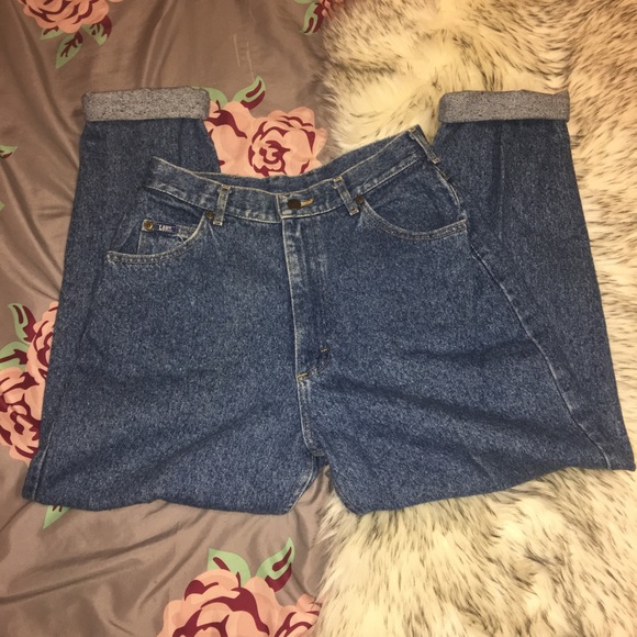 Vintage Lee High Waisted Blue Jeans Medium Wash - Picture 2 of 7